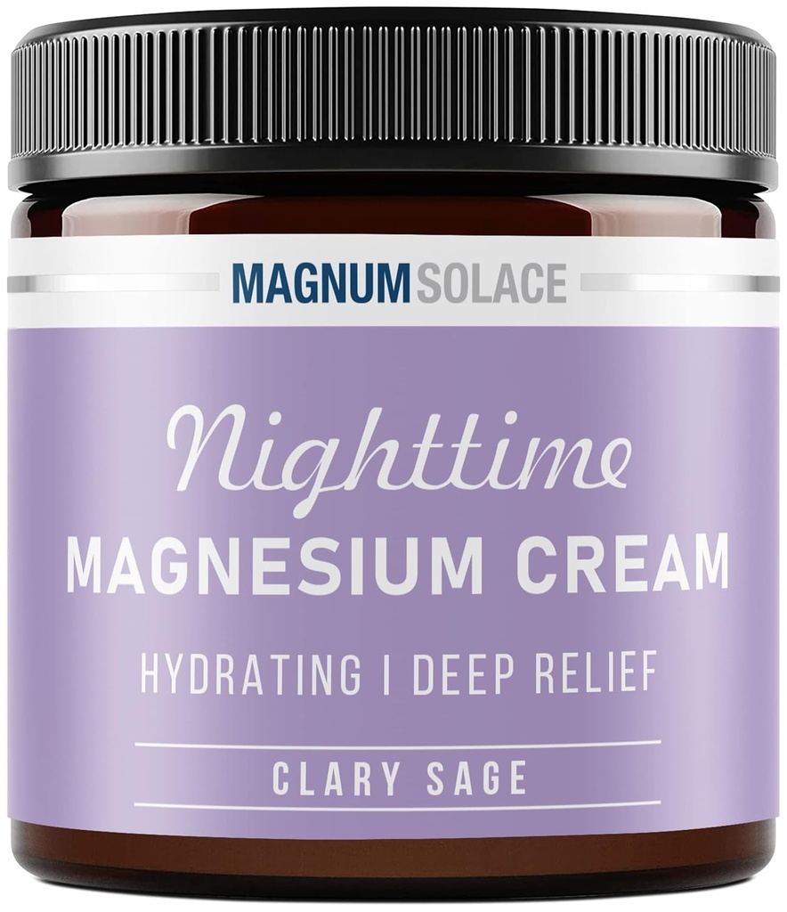 Magnesium Lotion – Nighttime Magnesium Cream – Apply to Legs, Arms oder Chest - Topical Magnesium Chloride – USA Made and Safe for Kids (Clary Sage)