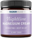 Magnesium Lotion – Nighttime Magnesium Cream – Apply to Legs, Arms oder Chest - Topical Magnesium Chloride – USA Made and Safe for Kids (Clary Sage)