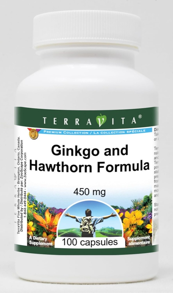 Ginkgo und Hawthorn Formel - 450 mg (100 Kapseln, ZIN: 514013)