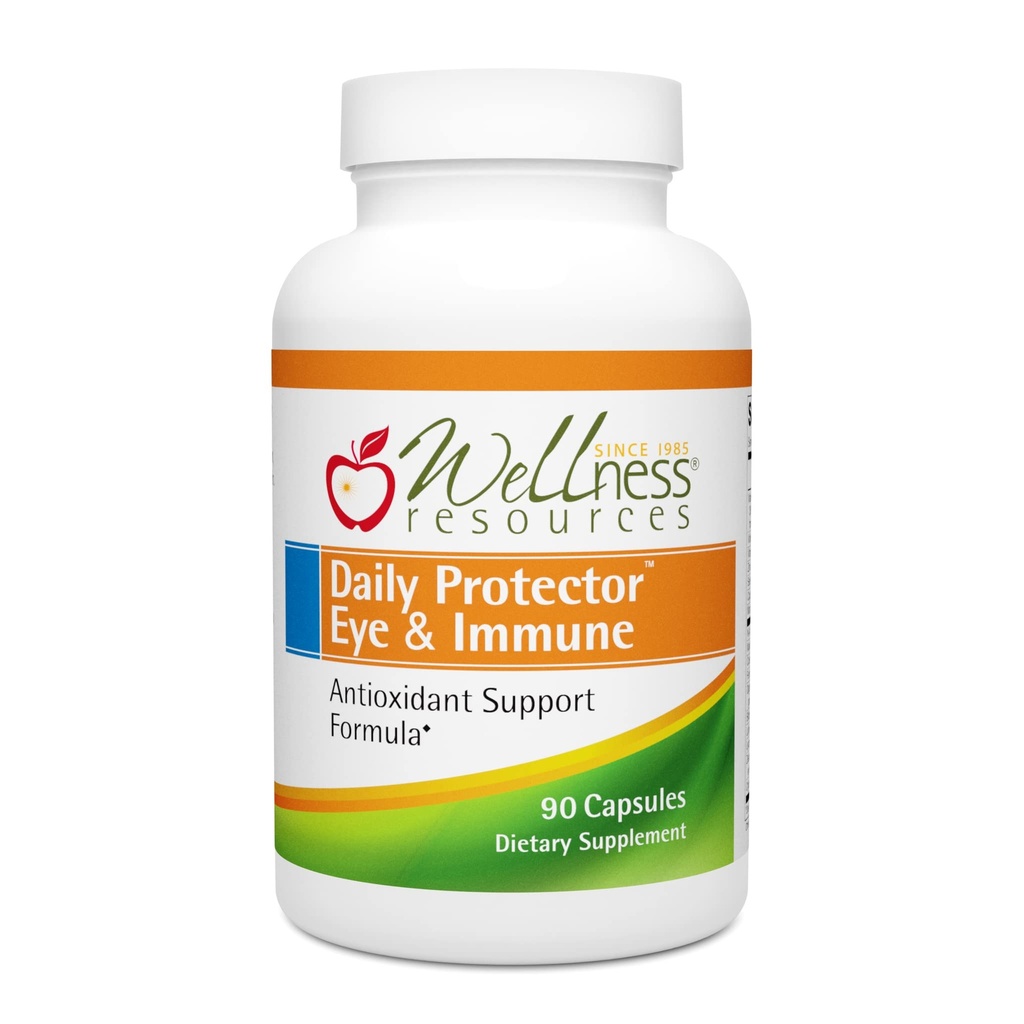 Wellness Resources Daily Protector Eye & Immune - Lutéine, Lycopène, Zeaxanthin, Cryptoxanthin, Bilberry et plus pour la santé des yeux, des immunes et de la peau (90 capsules)