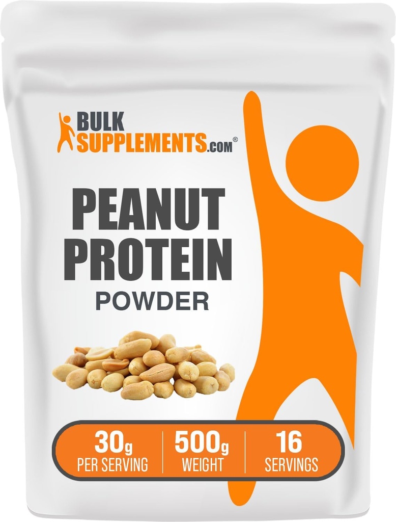 BulkSupplements.com Peanut Flour Protein Powder - Peanut Butter Powder, Peanut Butter Protein, Pulvered Peanut Butter - Gluten Free & No Added Sugars, 30g pro Servierung, 500g (1.1 lbs)
