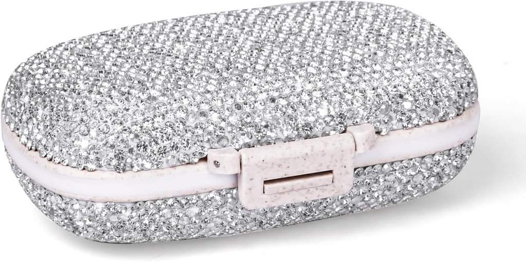 1Pack Reise Pille Organizer, 8 Komponenten Tragbare Pille Case, kleine Pille Box für Pocket Purse Tragbare Medizin Vitamin Container (Sparkling Silber)