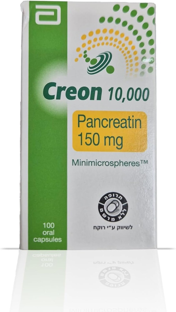 Creon 10.000 Enzymergänzung für Pankreatische Insuffizienz - Unterstützt Verdauung mit Lipase, Protease, Amylase - 100 Kapseln