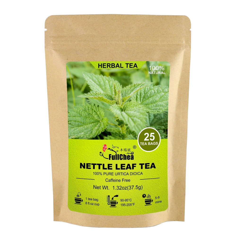 FullChea - Nettle Leaf Teebeutel, 25 Teebeutel, 1,5g/Beutel - Natürliches Sting Nettle Tea - Unterstützung Augengesundheit & Stärkung Knochen