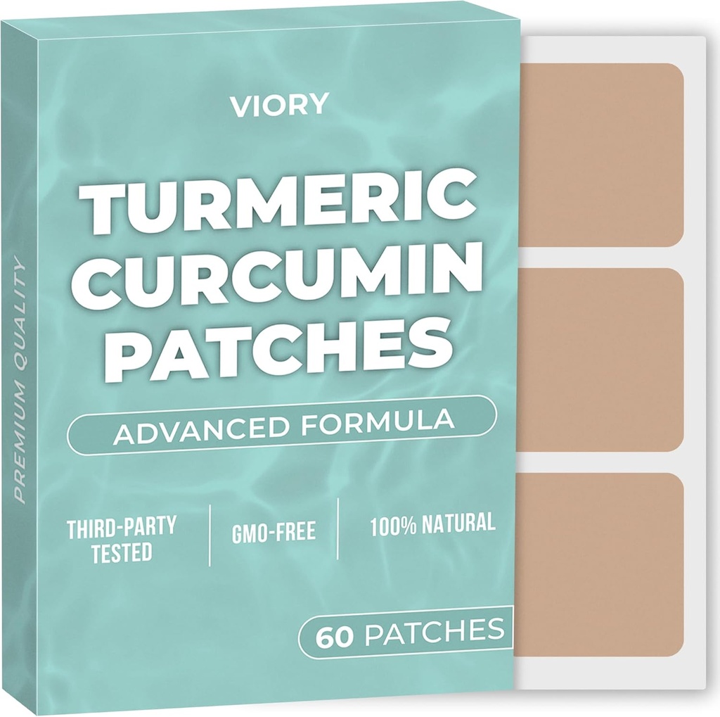 Turmeric Curcumin Patches (Pack mit 60) - 100% Natural Patch für Damen und Herren - mit Biotin - Body Support - Erweiterte Formel