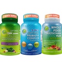 Balance hormonale et santé digestive Trio – DIM 200mg avec BioPerine® et légumes crucifères + 3-en-1 Probiotique avec prébiotiques et enzymes + multivitamine d'aliments entiers avec fer – Vegan Wellness Support