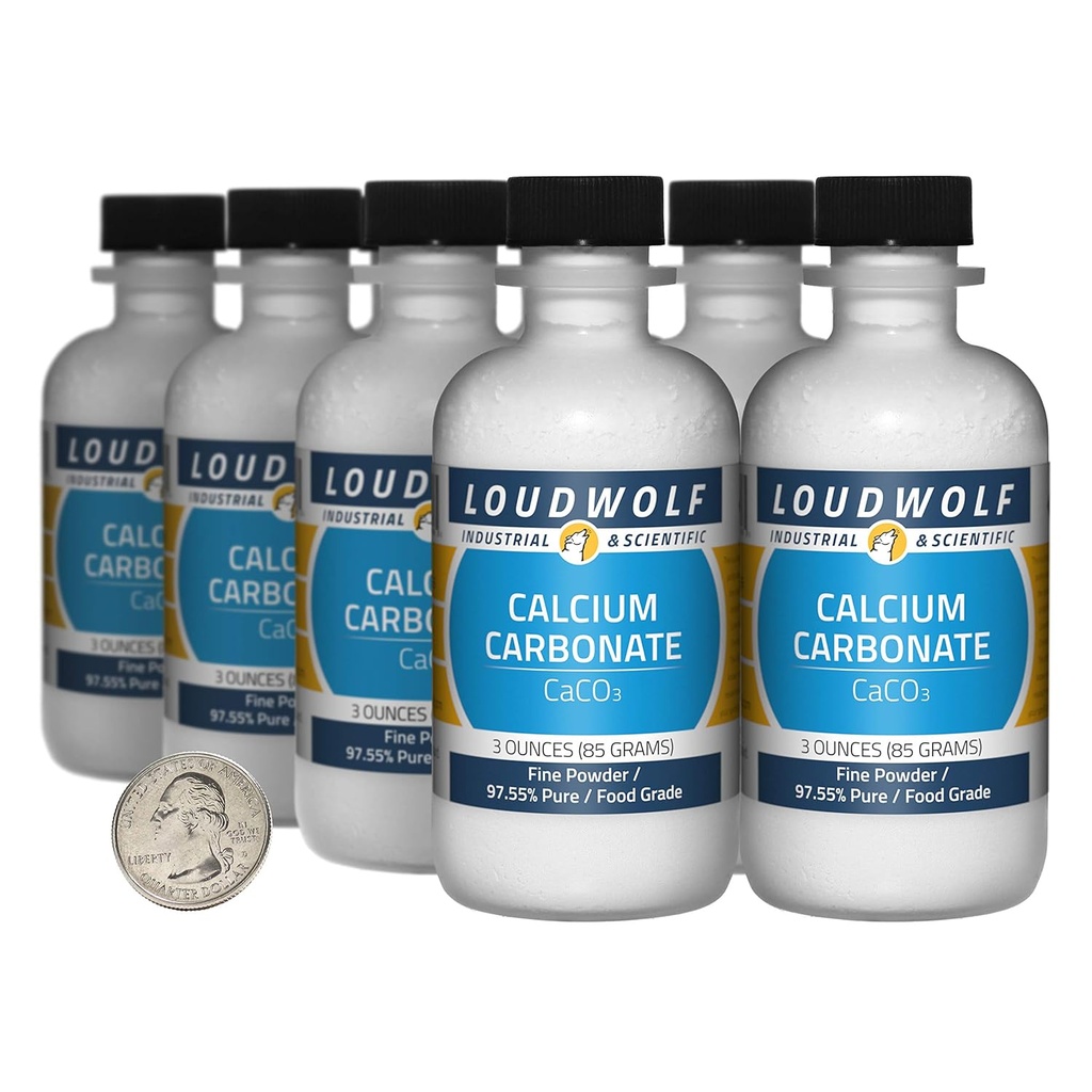 Calciumcarbonat / 1,5 Pfund / 8 Flaschen / 97,55% reines Lebensmittel-Grad/Fine-Pulver
