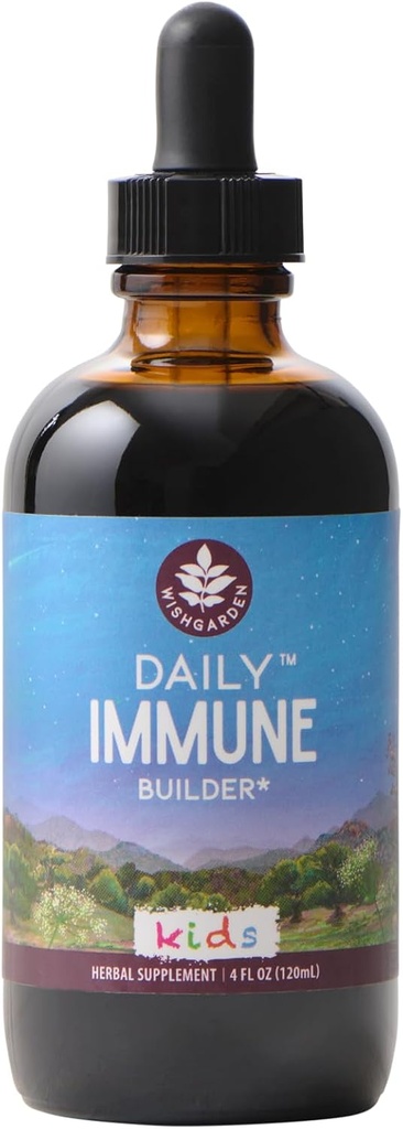 WishGarden Kräuter Tägliche Immune für Kinder - Tägliche Immununterstützung Formel für Kinder, Kräuter Immunabwehr und Immunsystem Booster mit Black Elderberry & Echinacea, Kinder Immununterstützung Ergänzung, 4oz