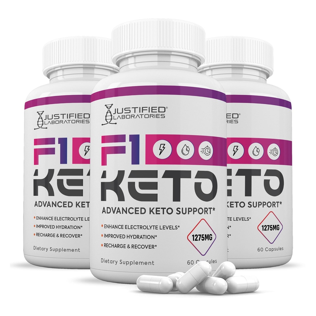 (3 Pack) F1 Keto Pillen 1275MG Neu & Verbesserte Formel Enthält Apfelessig Extra Virgin Olivenöl Pulver Grüner Tee Blatt 180 Kapseln