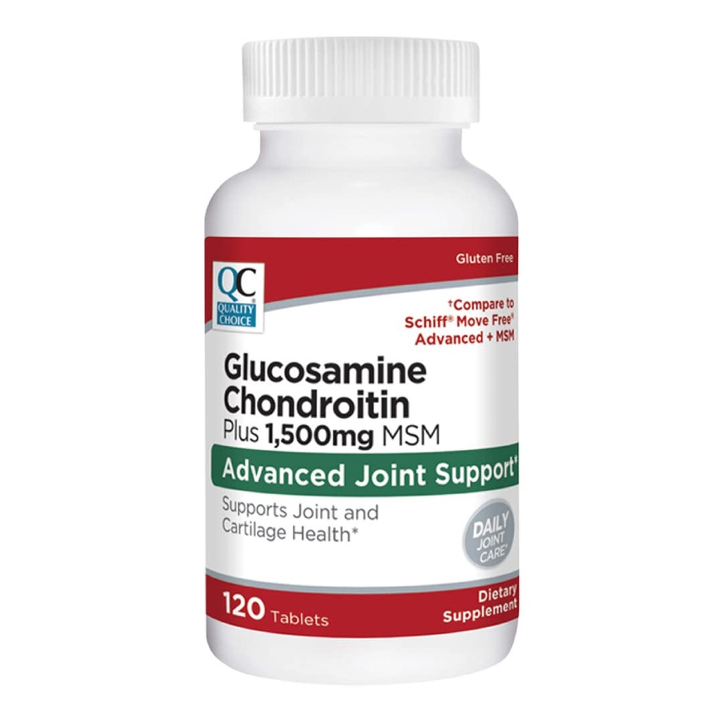Qualität Wahl Glucosamin 1500 mg mit Chondroitin und MSM Gelenk- und Knorpelgesundheit Nahrungsergänzung in 120 Tablettenflaschen (3 Packung)
