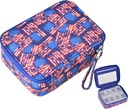 Pill Organizer Case Case Medicine Box 7 Day Vitamine Compact Dispenser in Zipper Pouch Bag (US Flag)