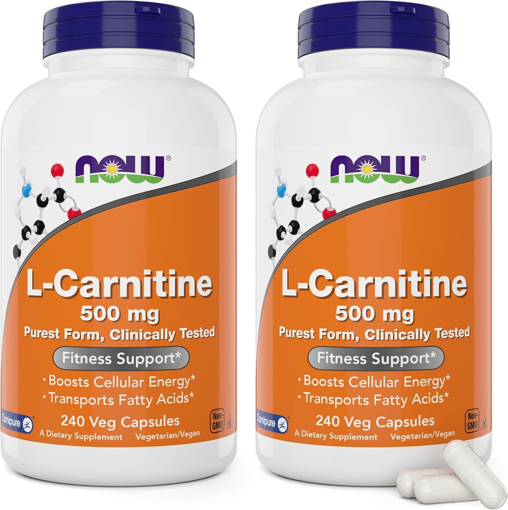 Nourritures L-Carnitine 500 mg, 240 capsules de légumes (paquet de 2)