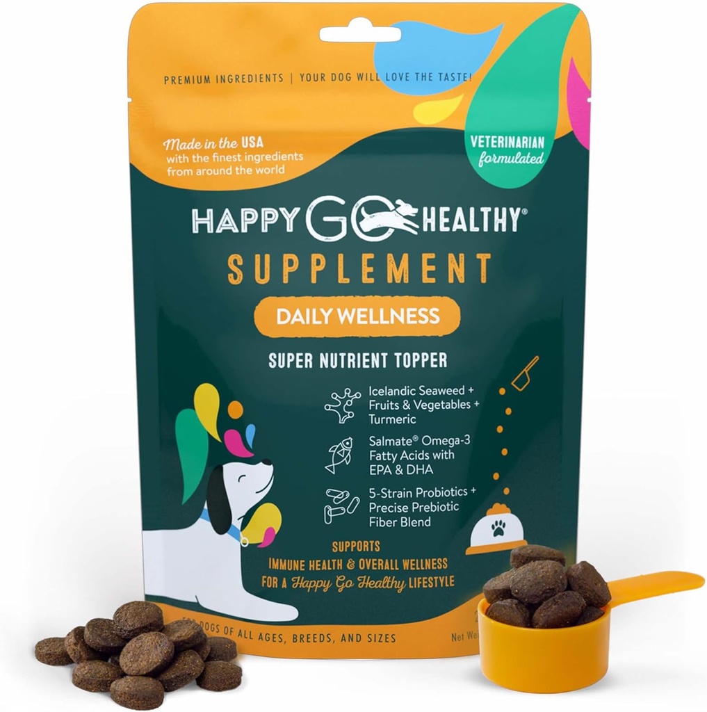 Tägliche Wellness-Ergänzungen für Hunde | Boosts Immunsystem Unterstützung und Verdauungsgut Gesundheit für Hunde und Welpen | Alle natürlichen Zutaten Tasty Kibble Hundefutter Topper | 21 Count Pack