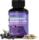Sambucus Elderberry mit Zink & Vitamin C - 5 in 1 Immununterstützungsergänzung, Non-GMO, 120 Vegetarische Kapseln, 2 Monate Versorgung