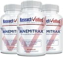 Forschung Verified Anemia Support - Replenish Iron, Regulate Hämoglobin, Verbesserung der Energie - Eisen, Vitamin C, Vitamin A, B12, Folate, BioPerine - 180 Kapseln - Vegan