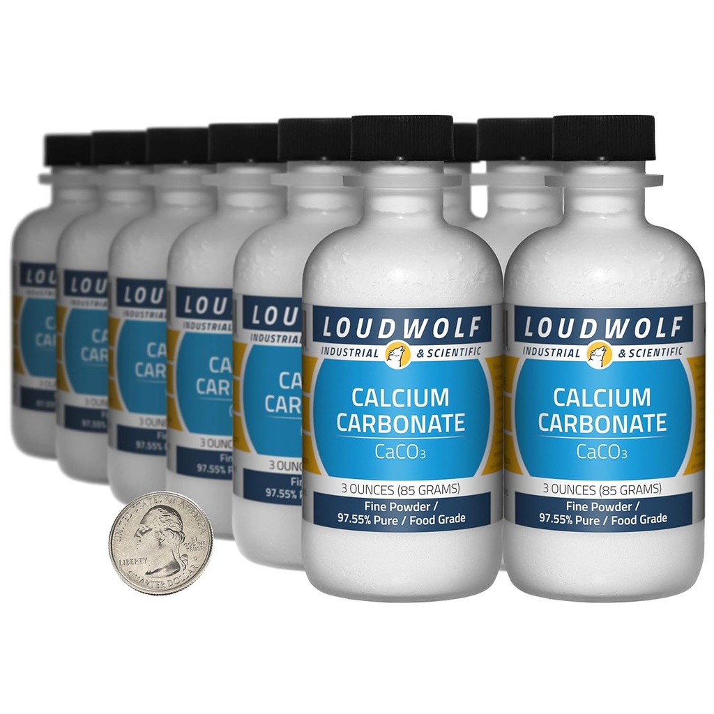 Calciumcarbonat / 2,3 Pfund / 12 Flaschen / 97,55% reines Lebensmittel-Grad/Fine-Pulver