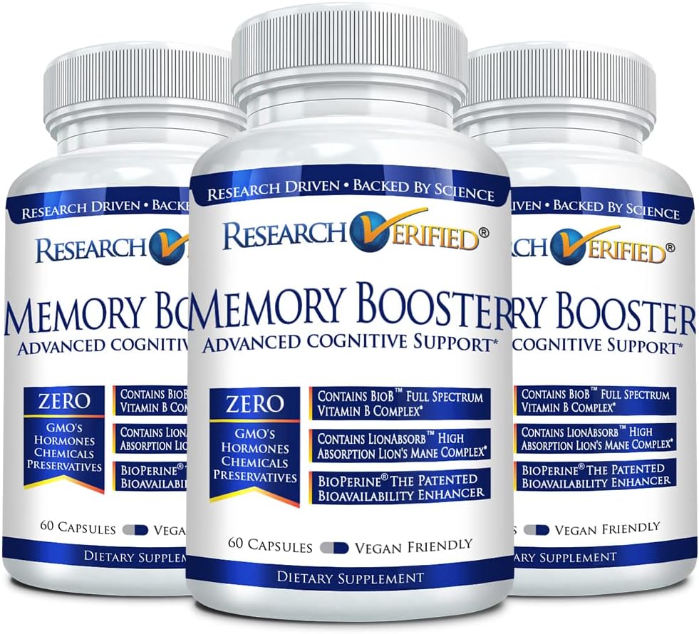 Forschung Verified Memory Booster - Nootropic Supplement - Enhance Cognition and Memory - Lion's Mane, Ginkgo Biloba, BioPerine - 3 Monate Versorgung - Non-GMO - Made in USA