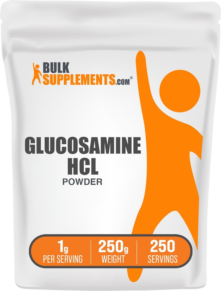 BulkSupplements.com Glucosamin HCl Powder - Glucosamin Supplement, Joint Support Supplement - Glutenfrei, 1g pro Servierung, 250g (8,8 oz) (Pack von 1)