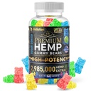 WELLUTION Gommies de chanvre enrobées de sucre – Haute puissance 2 985 000 MCG – Ours fruités naturels pour la détente et la paix - Agissant rapidement - 60ct