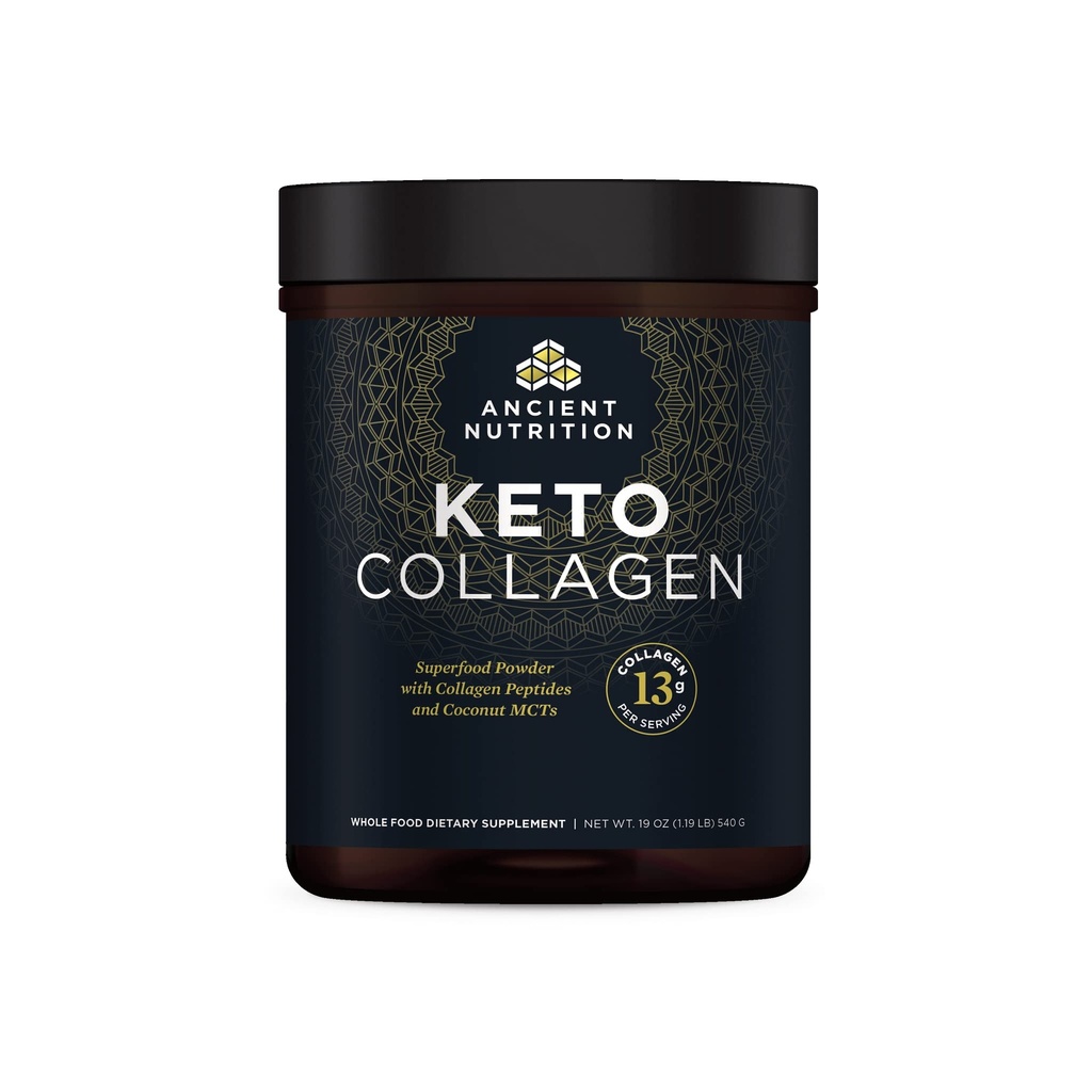 Antike Ernährung Keto Collagen Pulver-Mischung, Keto-Diät-Ergänzung mit MCT, hydrolysierte Collagen-Peptide zur Unterstützung gesunder Haut und Gelenke, 30 Servierungen, 19 oz (Packaging May Vary)