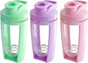 Moonlight Makers Set aus 3 niedlichen 16oz Protein Shaker Bottle, Steel Whisk Ball - Leakproof, Geschirrspüler Safe Gym Bottle, Shaker Cups für Protein Shakes, Preworkout Getränke Mixer Cup - Pink, Green, Purple