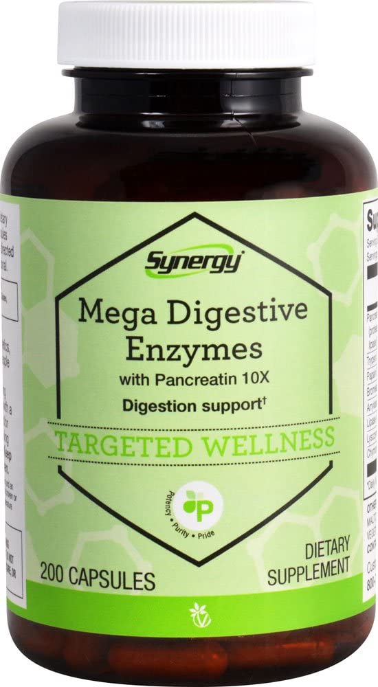 Vitacost Synergy Mega Verdauungsenzyme mit Pancreatin 10X -- 200 Kapseln