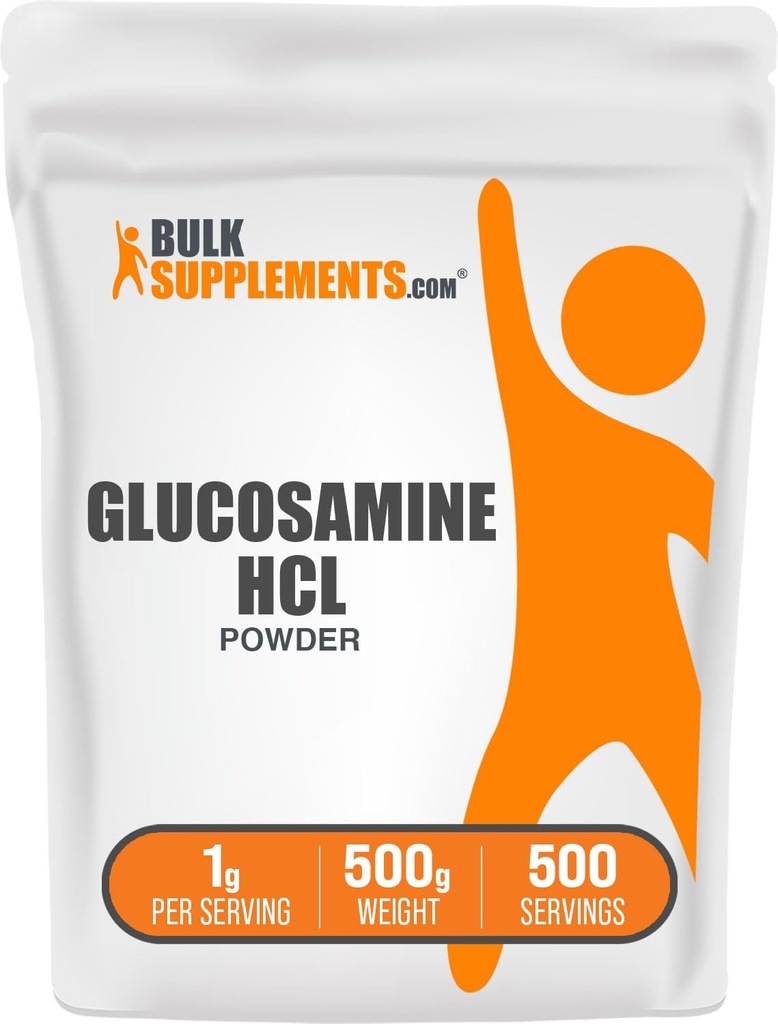 BulkSupplements.com Glucosamin HCl Powder - Glucosamin Supplement, Joint Support Supplement - Glutenfrei, 1g pro Servierung, 500g (1.1 lbs) (Pack von 1)