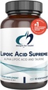 Designs für Gesundheit Lipoic Acid Supreme - 300mg Alpha Lipoic Acid mit Taurine - Vegan, Non-GMO ALA Supplement (60 Kapseln)