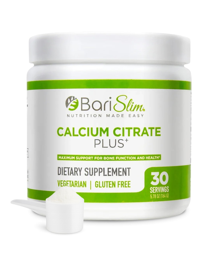 BariSlim Bariatric Calcium Citrate Plus Pulver - für Patienten nach Gewichtsverlust Chirurgie - maximale Unterstützung für Knochen Funktion und Gesundheit - einfache Verdauung und Absorption | 600 mg (30 Portionen)