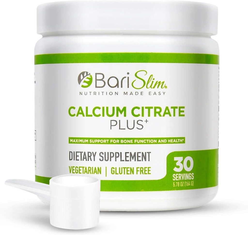 BariSlim Bariatric Calcium Citrate Plus Pulver - für Patienten nach Gewichtsverlust Chirurgie - maximale Unterstützung für Knochen Funktion und Gesundheit - einfache Verdauung und Absorption | 600 mg (30 Portionen)