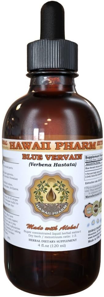 Blue Vervain Liquid Extract, Bio Blue Vervain (Verbena Hastata) Tinktur 4 oz