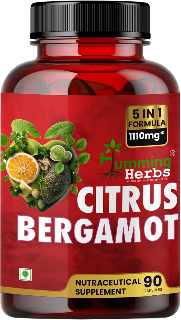 Humming Kräuter Bergamotte Citrus 1110mg mit schwarzem Choke Berry, Niacin, Olivenöl Blatt & Schwarz Pfeffer Extrakt 90 Kapsel