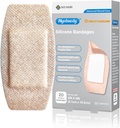 Silicone Adhesive Bandages Große Größen für empfindliche zerbrechliche Haut 2"x4" 20 Count Flexibel Stoff Latex freie hypoallergene atmungsaktive XL Bandagen für adhesive Allergy Wounds