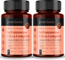 pureclinica Entzündung Ultra Complete (Resveratrol, Ginger, ALA, Spirulina, Curcumin- 5 Beilagen in einem) 1305mg x 180 Tabletten - 2 Flaschen von 90 Tabletten - 6 Monate Versorgung!
