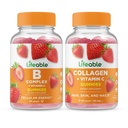 Lebensfähiger B-Komplex + Collagen & Vitamin C, Gummie Bundle - Große Verkostung, Vitamin-Ergänzung, Glutenfrei, GVOfrei, Kaugummi