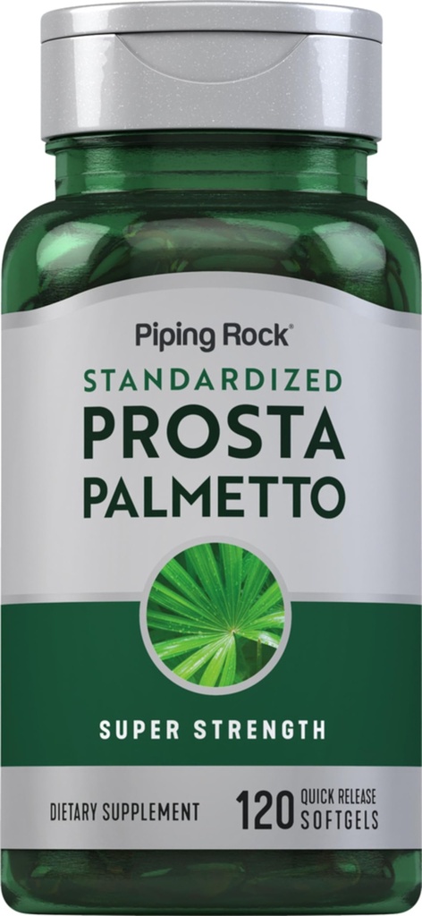 Piping Rock Saw Palmetto für Männer und Frauen | 120 Softgels | Complex with Pumpkin Seed Oil & Pygeum Extract | Extra Strength Prostate Supplement | Non-GMO, Gluten-Free