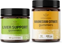 HERBAMA Liver Support Complex und Magnesium Kit - Bundle Liver Support Herbal Complex & 400 mg Magnesium Citrate Gummies - Vegan, Non-GMO, Gelatin-Free - 2 Pack