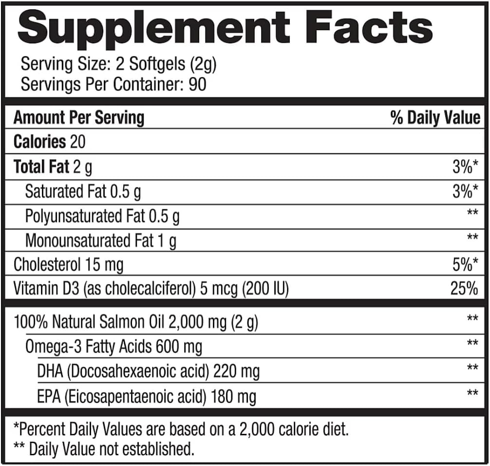 générique Pure Alaska Omega-3 Huile de saumon sauvage d'Alaska 1000mg Softgels 180-Count