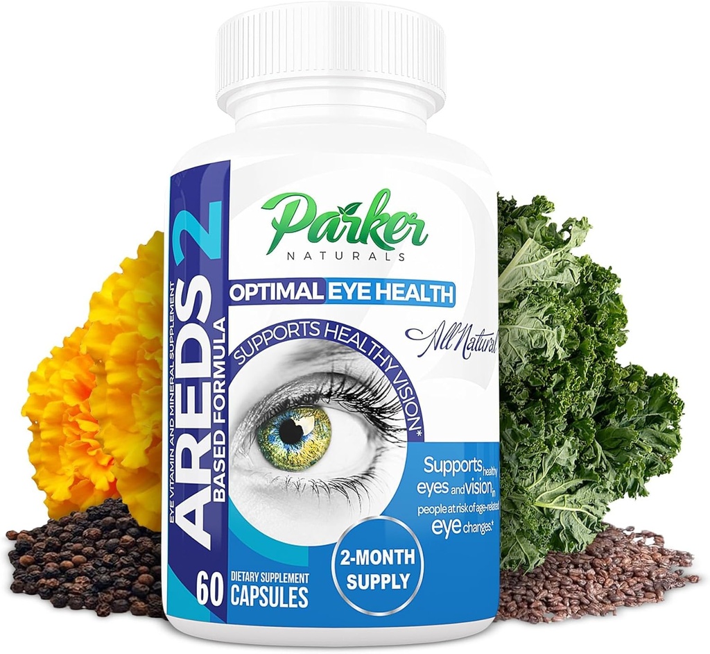 Parker Naturals Optimale Augengesundheit Vitamin & Mineral Supplement, Augenergänzungsmittel & Vitamine für Vision mit Vitamin C & E, Lutein & Zeaxanthin Ergänzungen, 60 Caps