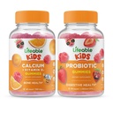 Lebensfähiges Kalzium mit Vitamin D Kids + Probiotic 2 Billion CFU Kids, Gummis Bundle - Große Verkostung, Vitamin-Ergänzung, Glutenfrei, GMO frei, Kaugummi