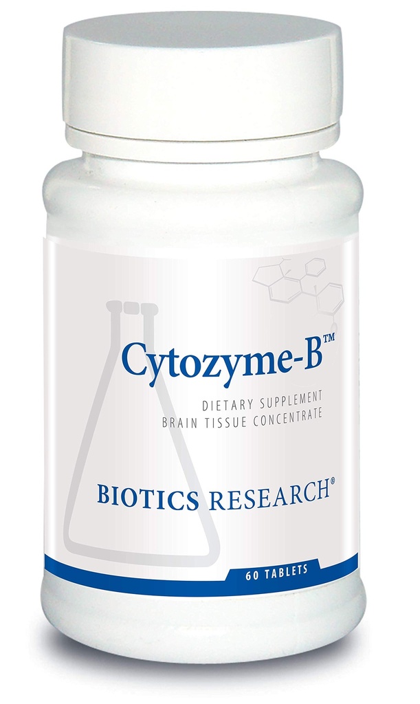 Recherche en biotique La cytozyme B soutient la santé cérébrale. Cerveau d'agneau cru, améliore la mémoire, soutient la clarté mentale et l'acuité, activité antioxydante potent, SOD, Catalase, 60 comprimés