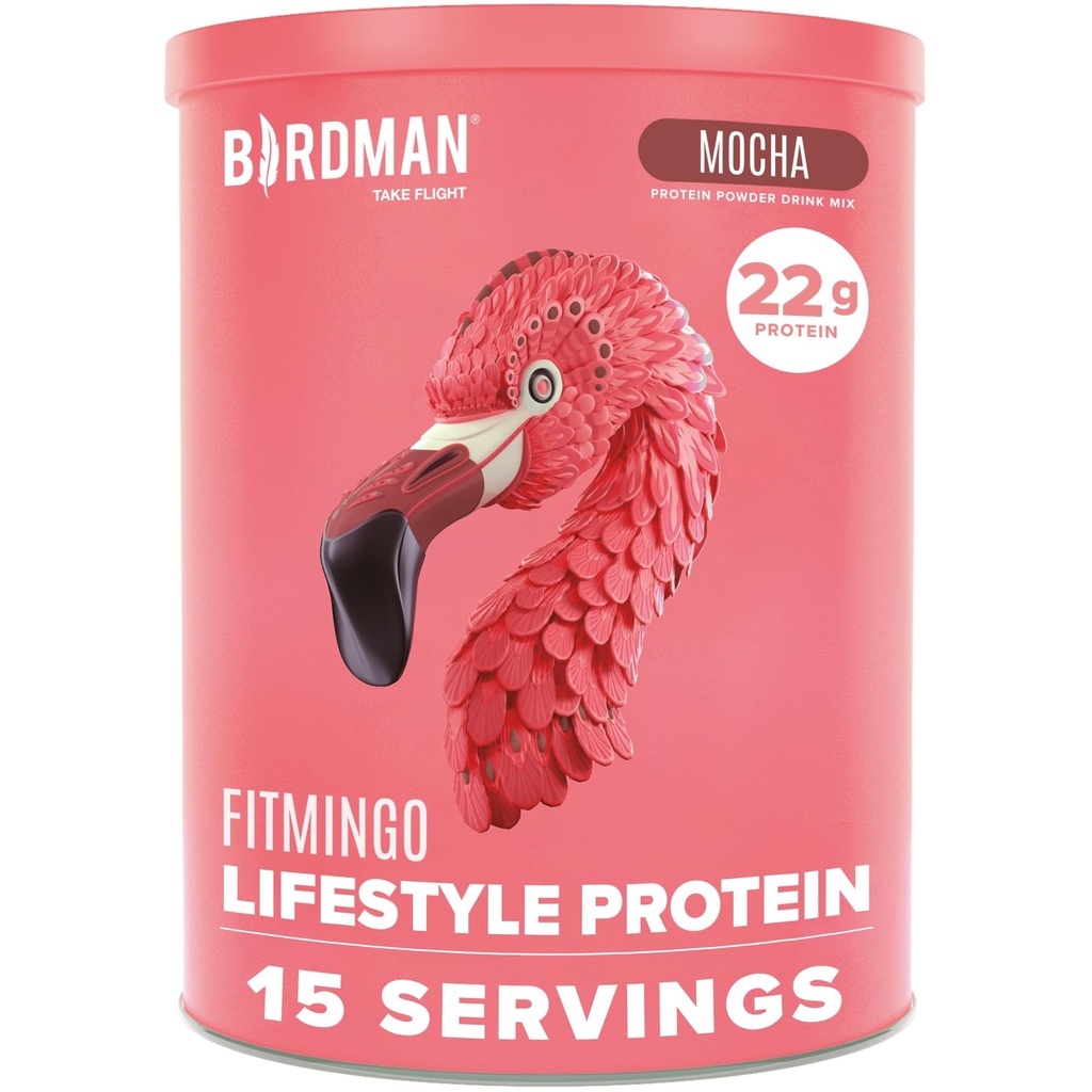 BIRDMAN Fitmingo Poudre de protéines végétales avec Inositol, collagènes, acide hyaluronique et vitamines.