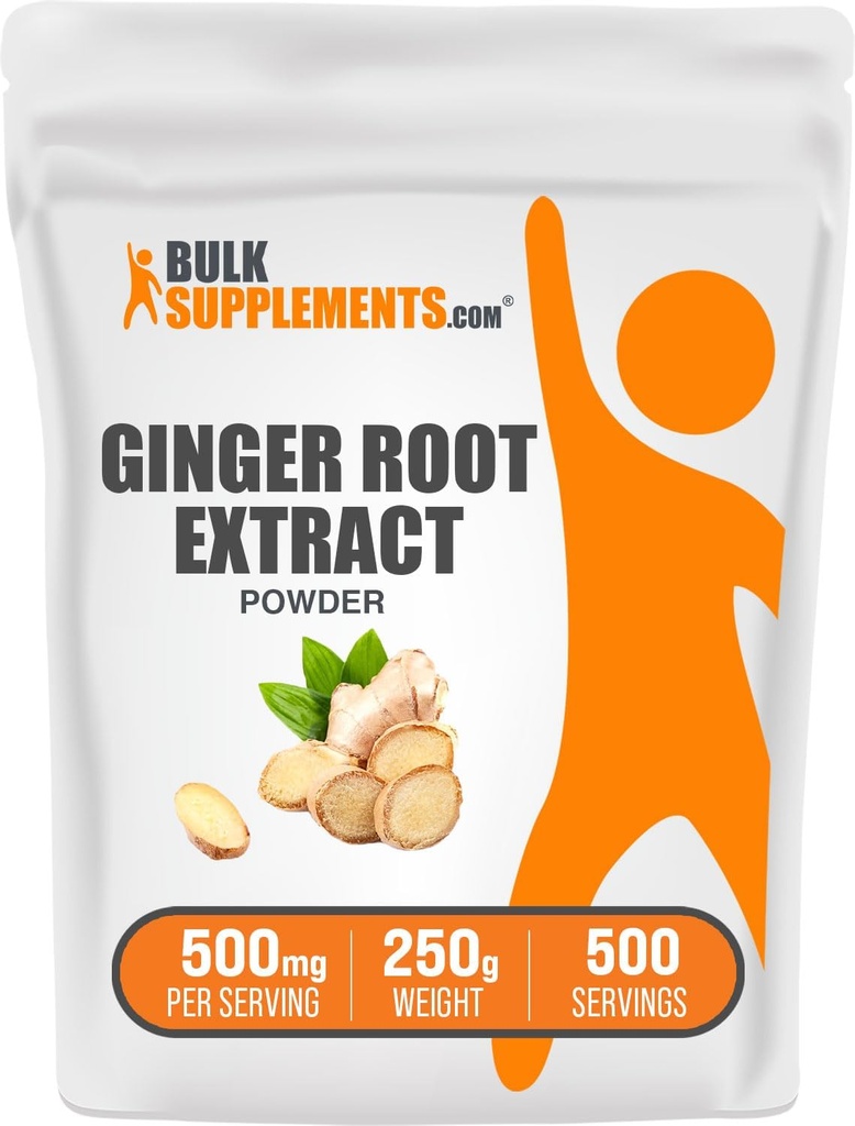 BulkSupplements.com Ginger Root Extract Powder - Ginger Supplement, Ginger Root Powder - Kräuterergänzung, Glutenfrei, 500mg pro Servierung, 250g (8.8 oz) (Pack von 1)