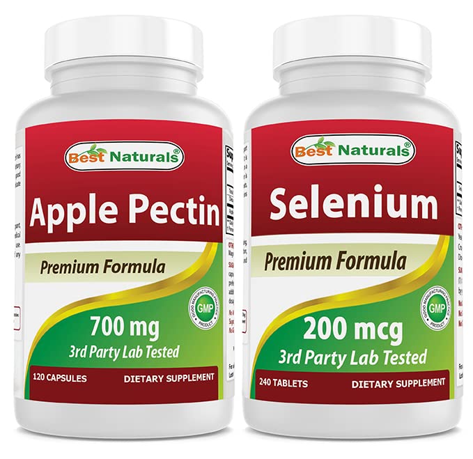 Meilleures Pectines de pommes naturelles 700 mg & Sélénium 200 mcg