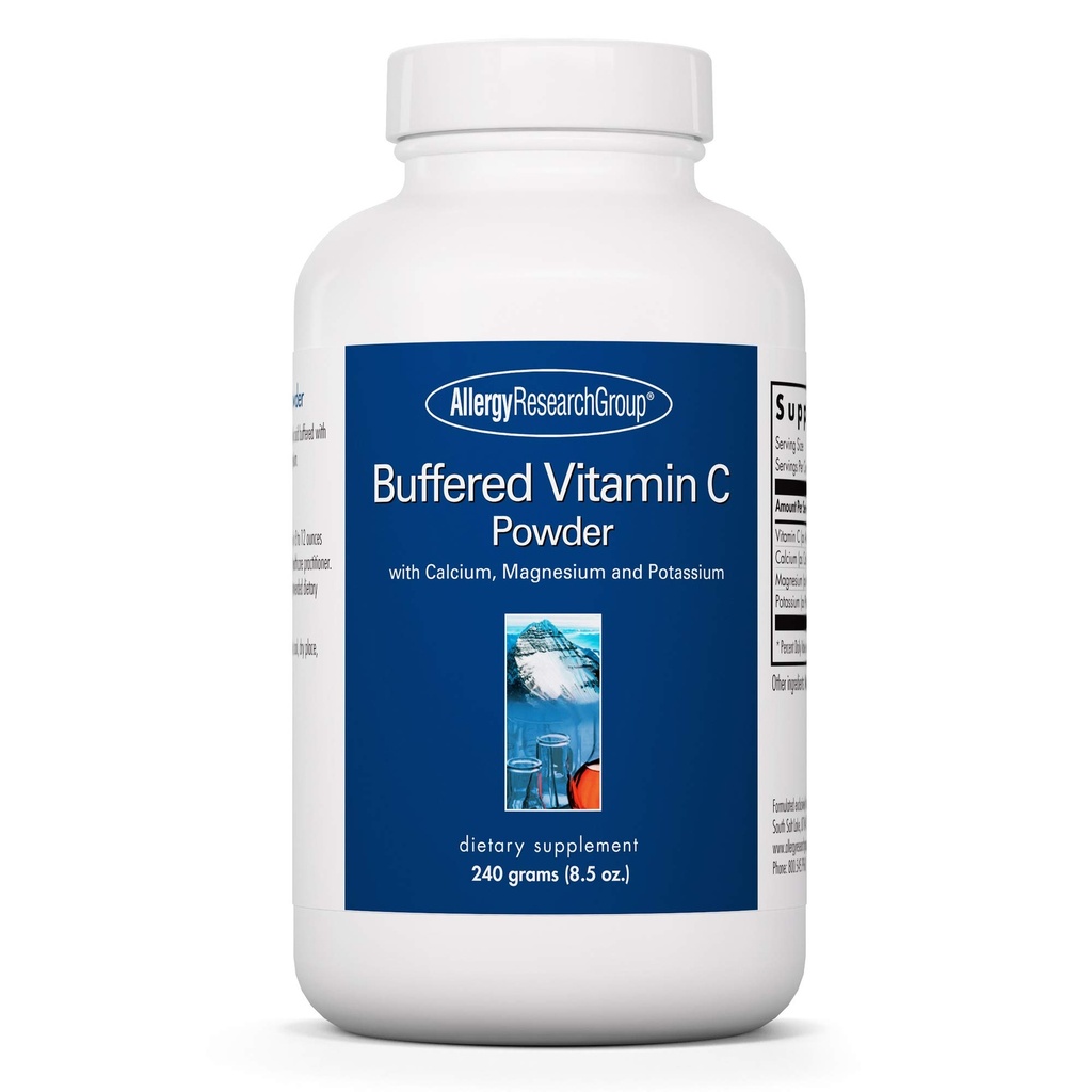 Groupe de recherche sur l'allergie - Poudre de vitamine C buvée - Antioxydant, immunogène, calcium/mag/K - 240 g (8,5 oz)