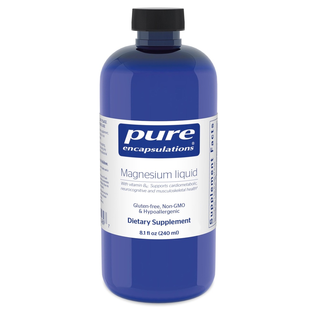 Encapsulations pures Magnésium liquide Combinaison hypoallergénique pour soutenir la santé musculo-squelettique et cardiométabolique