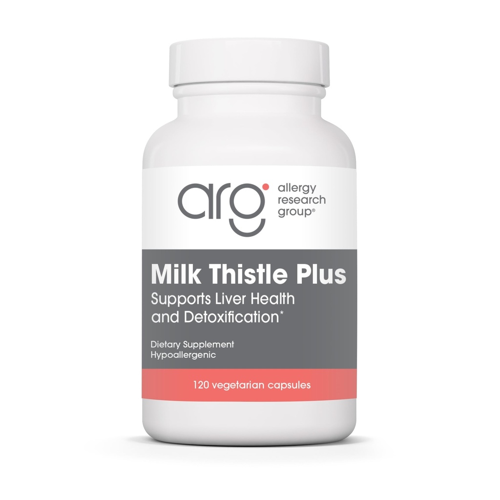 Supplément de Thistle de Lait Plus du Groupe de recherche sur l'allergie - Soutien de la santé du foie, Thistle de Lait, Dandelion, Detox, Nettoyer, Capsules végétariennes - 120 Compte
