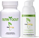 NutriGout Uric Acid Supplement und Extra Strength Joint Discomfort Relief topische Creme
