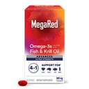 Megared Omega-3 Supplément à l'huile de poisson et de krill 900mg - MegaRed Advanced 4in1, 60 softgels, 2x Plus Omega-3, Cœur, articulaire, Supplément cerveau et yeux, Rouge, 60 Compte