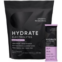 Sport Research® Hydrate Elektrolyte Pulverpackungen - Zuckerfrei & Natürlich mit Vitaminen, Mineralstoffen und Kokoswasser entflammt - Unterstützt Hydration - 16 Packungen - Passionsfrucht